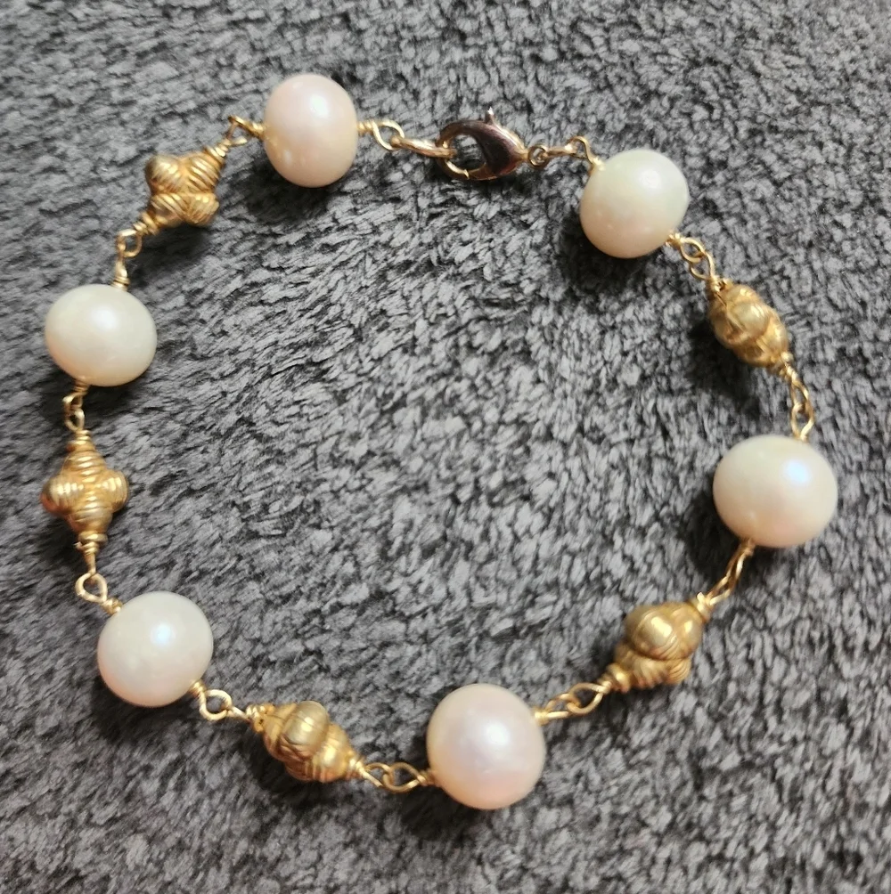 Goldtone Faux Pearl Bracelet